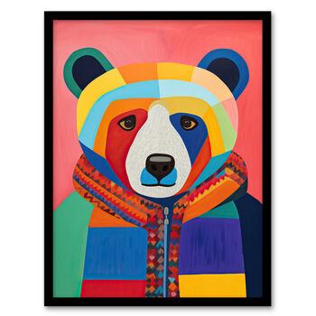 Bright Bold Bear Fun Multicoloured Wall Art Print, 5 of 6