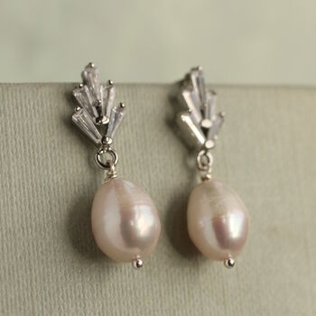 Art Deco Freshwater Pearl Bridal Earrings, 4 of 7