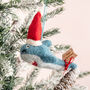 Personalised Felt Shark Christmas Tree Decoration, thumbnail 1 of 5