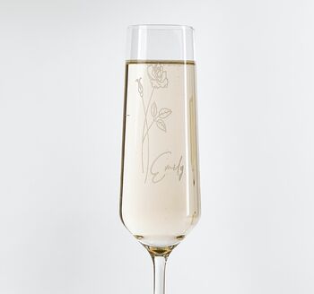 Personalised Birth Flower Prosecco Glass, 3 of 7
