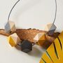 Grey And Mustard Geometric Necklace, thumbnail 3 of 6