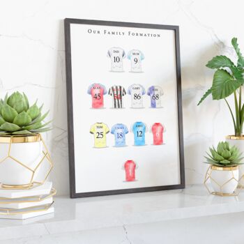 Personalised Football Shirt Family Tree Gift, 6 of 8