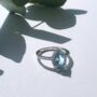 Pear Drop Blue Topaz 925 Sterling Silver Classic Ring, thumbnail 2 of 3