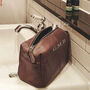 Personalised Wash Bag Full Grain Leather Look Nu Hide Pu, thumbnail 3 of 9