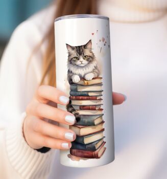 Personalised Cats With Books Insulated Tumbler Bottle, 4 of 5
