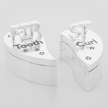 Silver Plated Baby First Tooth And Curl Heart Gift Set, 2 of 4