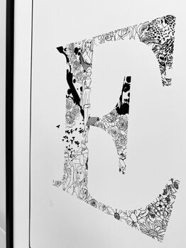 'Letter E' Linear Illustration Print, 4 of 6