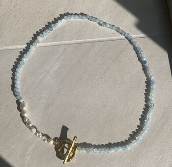 Handmade Semi Precious Gemstone And Pearl Necklace, 2 of 8
