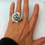 Large Flower Ring In Sterling Silver, thumbnail 4 of 5