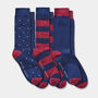 Men's Three Sock Gift Box Navy And Wine, thumbnail 2 of 5