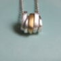 Five Sterling Silver Stacks Necklace With Gold Vermeil, thumbnail 1 of 2