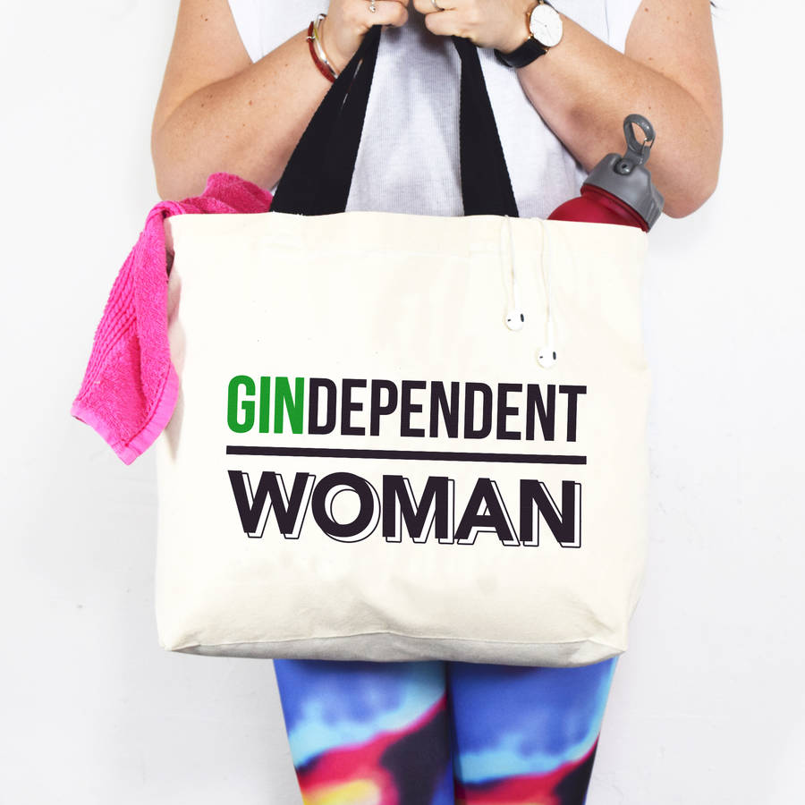 'gindependent woman' gin tote bag by of life & lemons ...