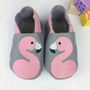 Personalised Embroidered Flamingo Baby Shoes, thumbnail 4 of 10