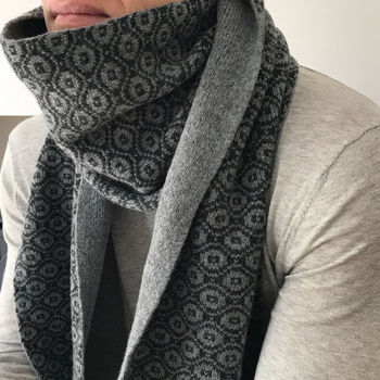 Men's Knitted Lambswool Scarf, 2 of 12