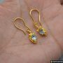 Blue Topaz Dangle Earrings: Silver Or Gold, Floral Drop, thumbnail 5 of 7