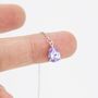Sterling Silver Alexandrite Purple Blue Droplet Cz Threader Earrings, thumbnail 3 of 12