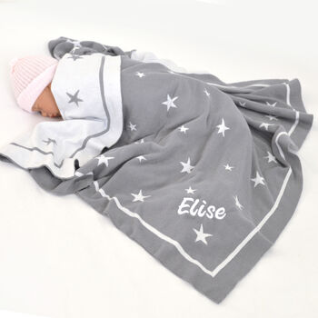 Personalised White Baby Gown With Star Baby Blanket, 3 of 12