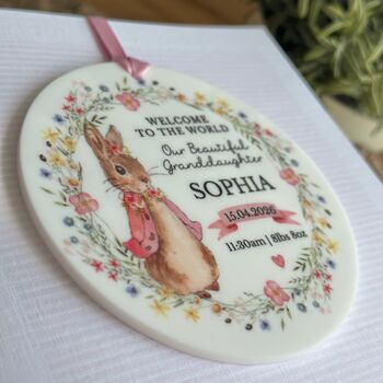 New Baby Rabbit Personalised Card, Any Relation, 2 of 3