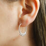 Sterling Silver Ball Detail Hoops, thumbnail 2 of 4