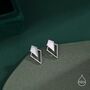 Sterling Silver Art Deco Inspired Small Rhombus Stud Earrings, thumbnail 3 of 11