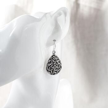 Silver Plated Floral Dangle Earrings, 5 of 7