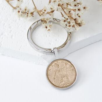 100th Birthday 1926 Farthing Coin Keyring, 2 of 8