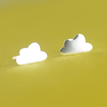 Sterling Silver Cloud Stud Earrings, 2 of 6