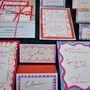 Recycled Wiggly Line Menu And Place Card Set, thumbnail 4 of 12