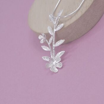 Sterling Silver Wild Flower Pendant, 2 of 3