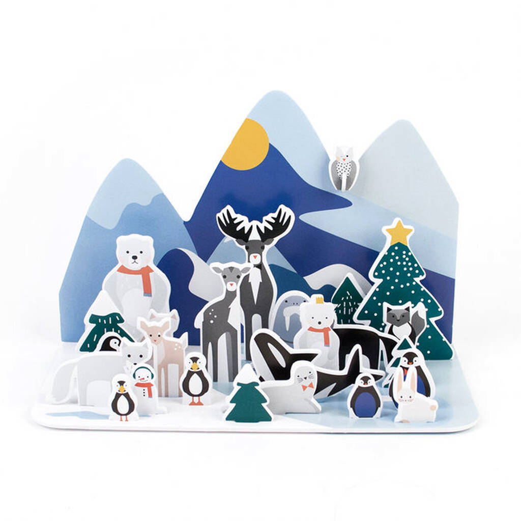 Paper Arctic Animal Christmas Advent Calendar By Peach Blossom