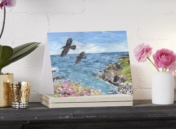 Cornish Choughs At Lizard Point Greeting Card, 3 of 7