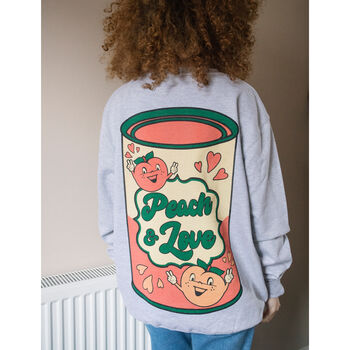 Peach And Love Women's Slogan Sweatshirt, 5 of 7