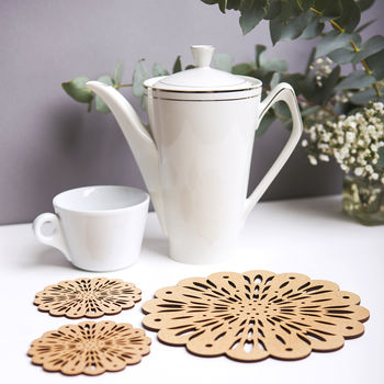 Eco Friendly Artisan Placemats And Coasters Set, 2 of 3