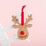 Personalised Wooden Rudolph Christmas Tree Decoration, thumbnail 1 of 2