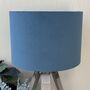 Abigail Aegean Blue Velvet Double Sided Flower Lampshade, thumbnail 4 of 9