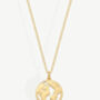 World Coin Pendant Necklace For Her 18k Gold Plated, thumbnail 3 of 4
