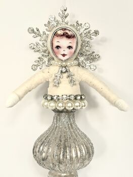 Retro Inspired Silver Angel Christmas Droplet, 2 of 6