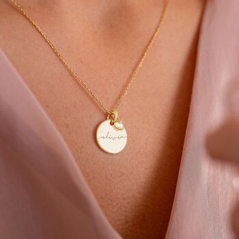 Sterling Silver Esme Gemstone Heart Name Necklace, 2 of 12