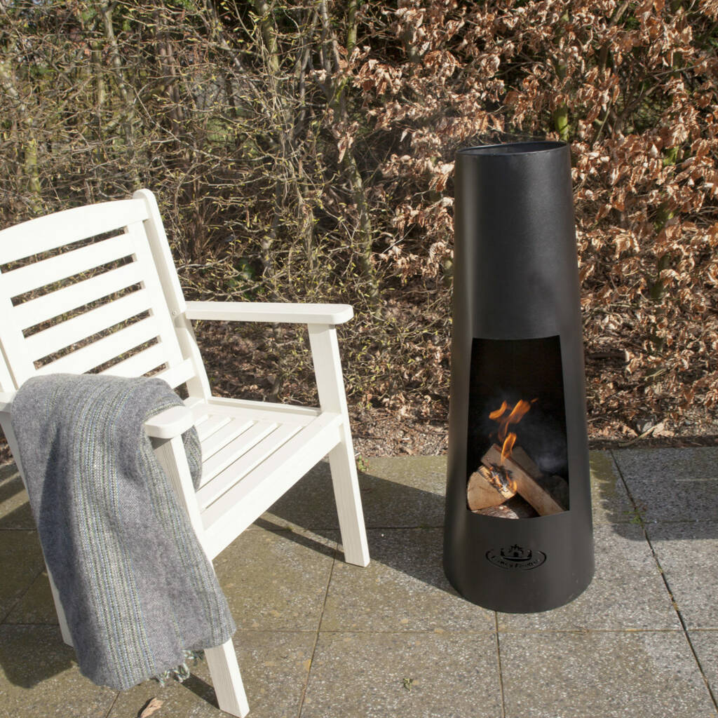 Deep Black Finish Chiminea by Red Ember Alto with Robust Steel Construction 