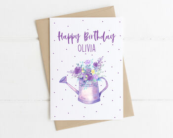 Personalised Adult Birthday Card Watering Can, 4 of 5