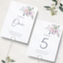 Wedding Table Names In Lilac And Pink Florals, thumbnail 1 of 4