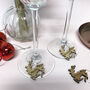 Personalised Five Christmas Reindeer Wine Glass Charms, thumbnail 6 of 8