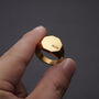 Engraved Hexagon Signet Gold Ring, thumbnail 1 of 11