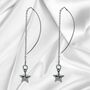 Star Sterling Silver Ear Threader Earrings, thumbnail 1 of 3