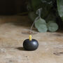 Mindful Living 'Pebble' Meditation Set Iron Candle Holder And Handmade Beeswax Candles, thumbnail 3 of 7