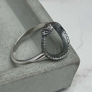 Sterling Silver Ouroboros Snake Ring, 7 of 11
