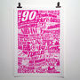 The Nineties 1990’s Decade Typography Print, thumbnail 5 of 11