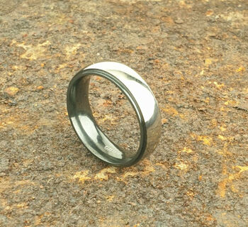 Gentleman's Zirconium Wedding Ring With Personalisation, 2 of 5