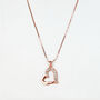 Rose Gold Colour Heart Pendant Necklace With White Crystal, thumbnail 1 of 3