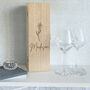 Personalised Birth Flower Wine Box Birthday Gift For Mum Her, thumbnail 5 of 11